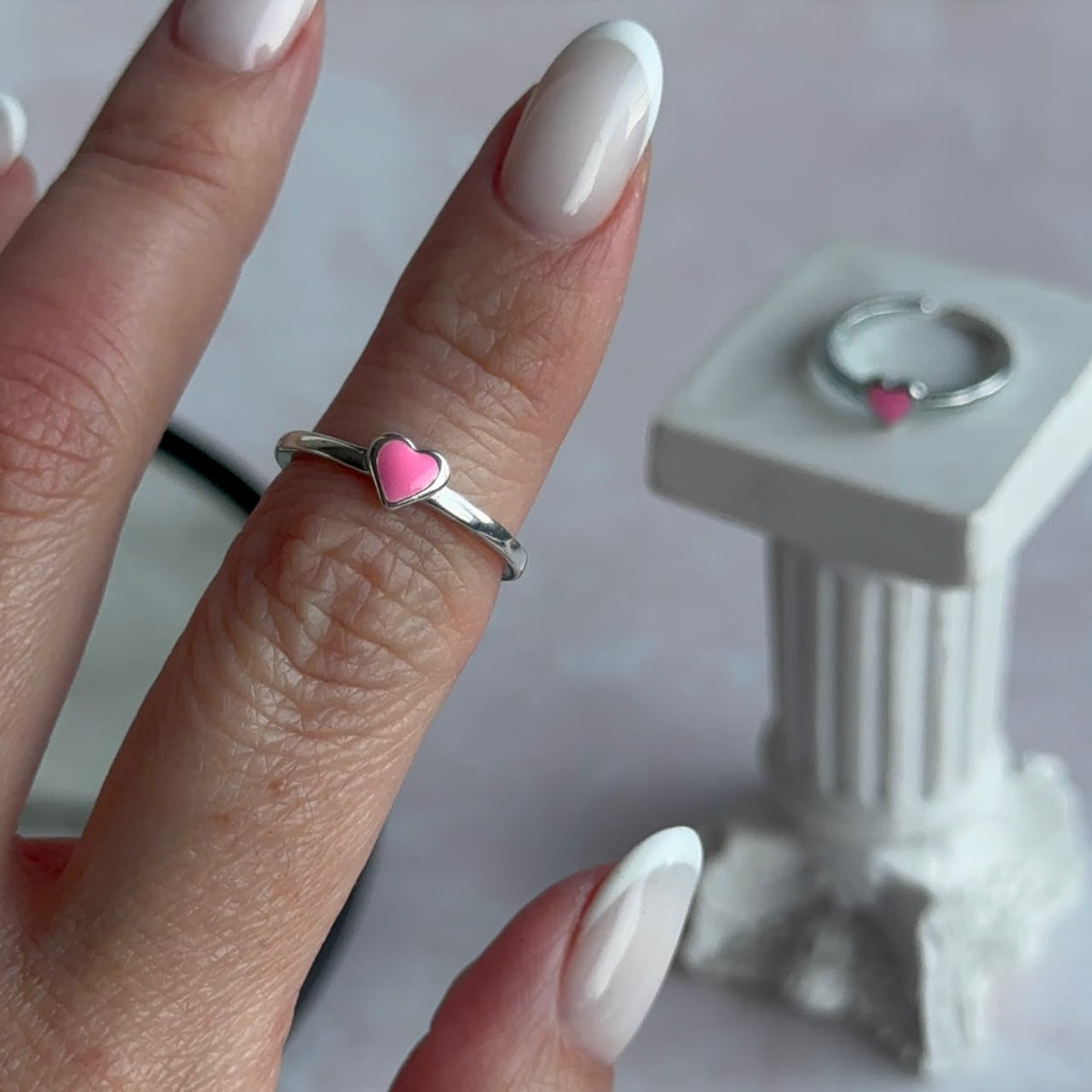 Anillo Midi - Corazón Rosa