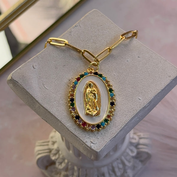 Collar Medallón Virgen de Guadalupe