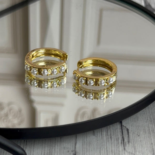 Aros Argolla Huggies Perlitas