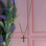 Collar Cruz con Circones Color Negro