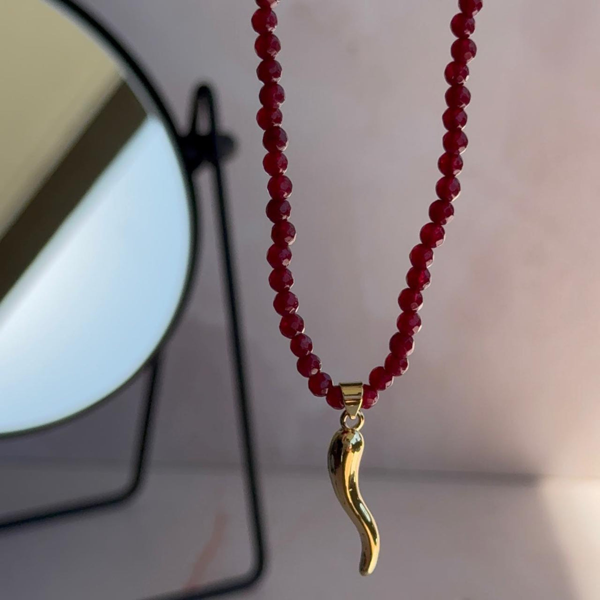 Collar Ágatas con Ají Cornicello