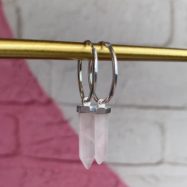 Argollas Cuarzo Rosa