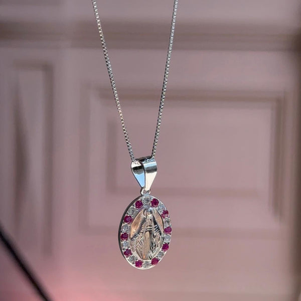 Collar Virgen de los Milagros Circones Rubí