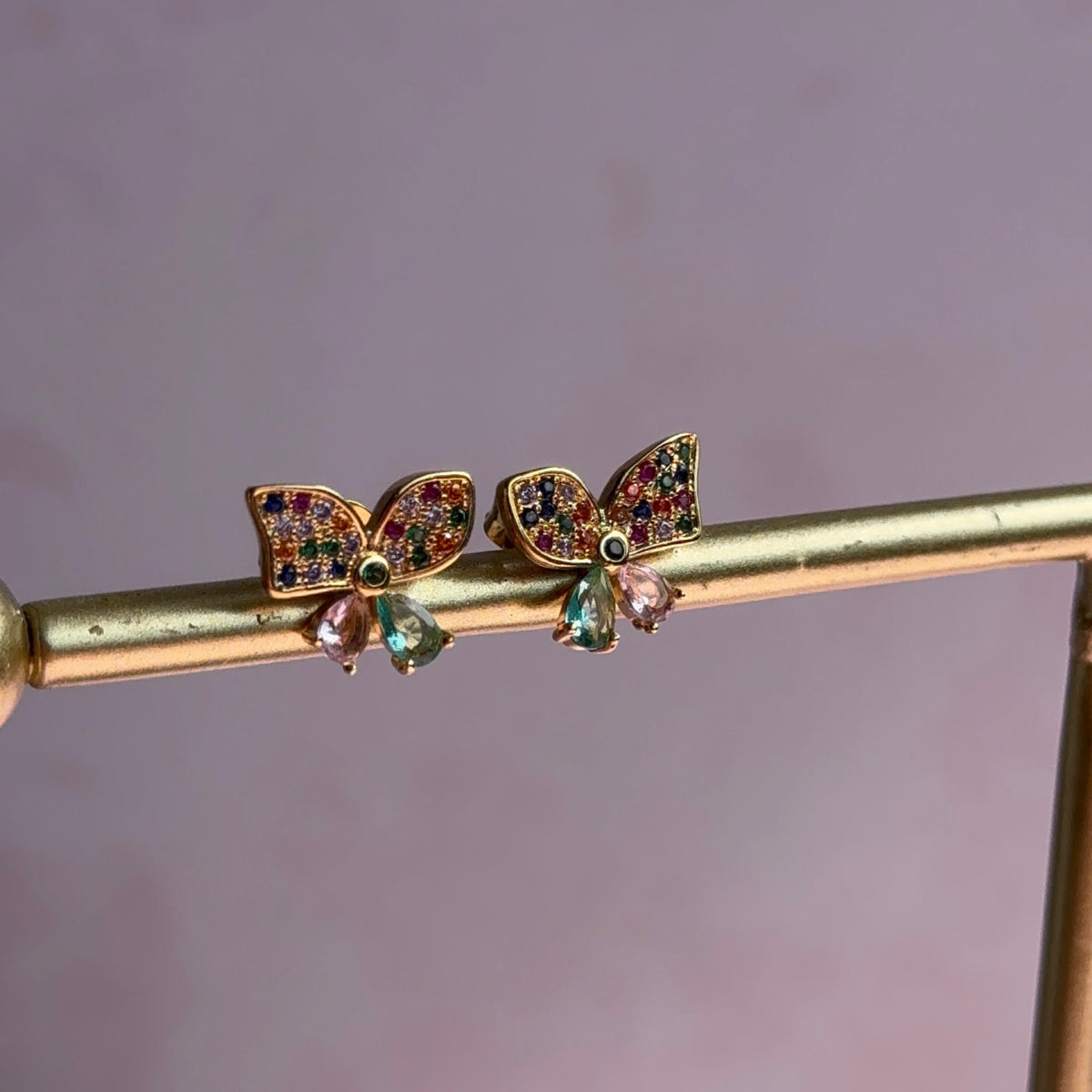 Aros Mariposa Baño de oro