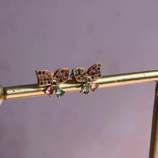 Aros Mariposa Baño de oro