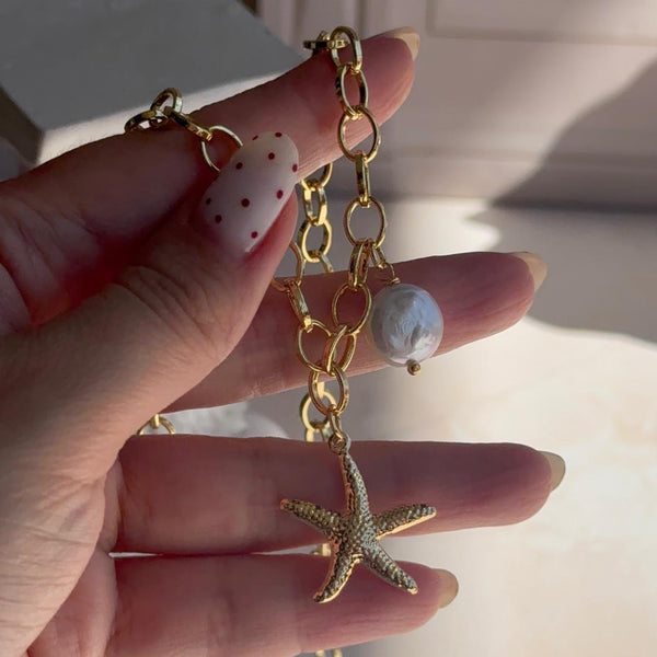 Collar Estrella de Mar con Perla Nácar