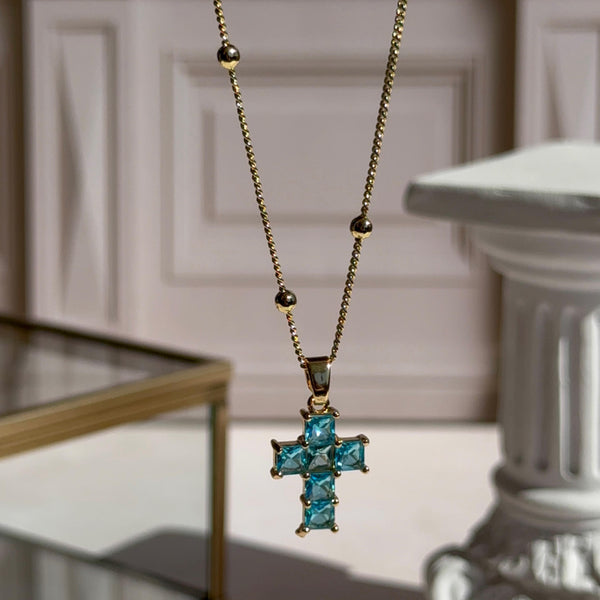 Collar Cruz Cristales Calipso