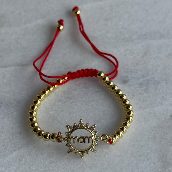 Pulsera Balines Roja Mom