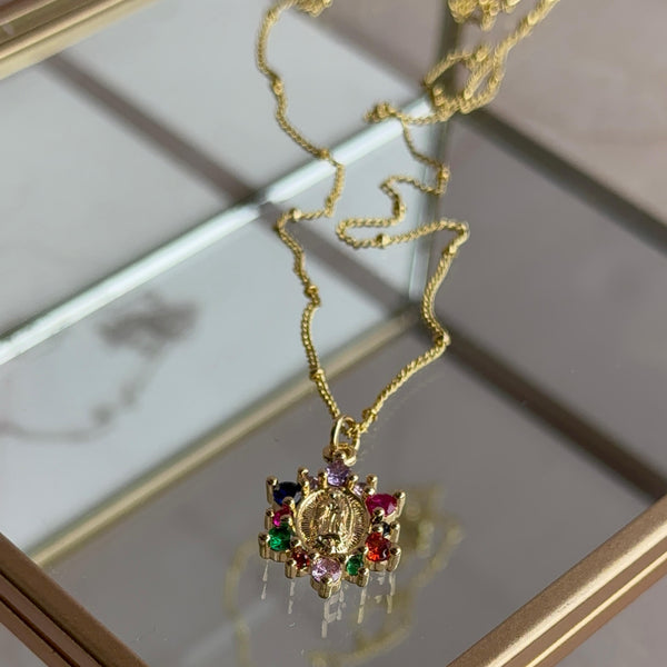 Collar Virgen de Guadalupe Circones de Colores