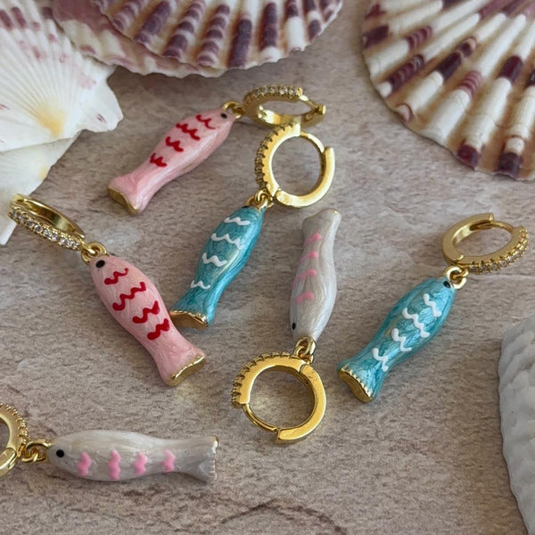 Aros Argollas Pez Colores