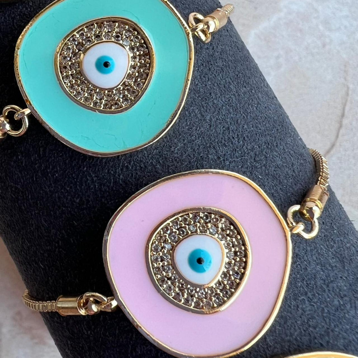 Pulsera Medallón Esmaltado de Ojo Turco