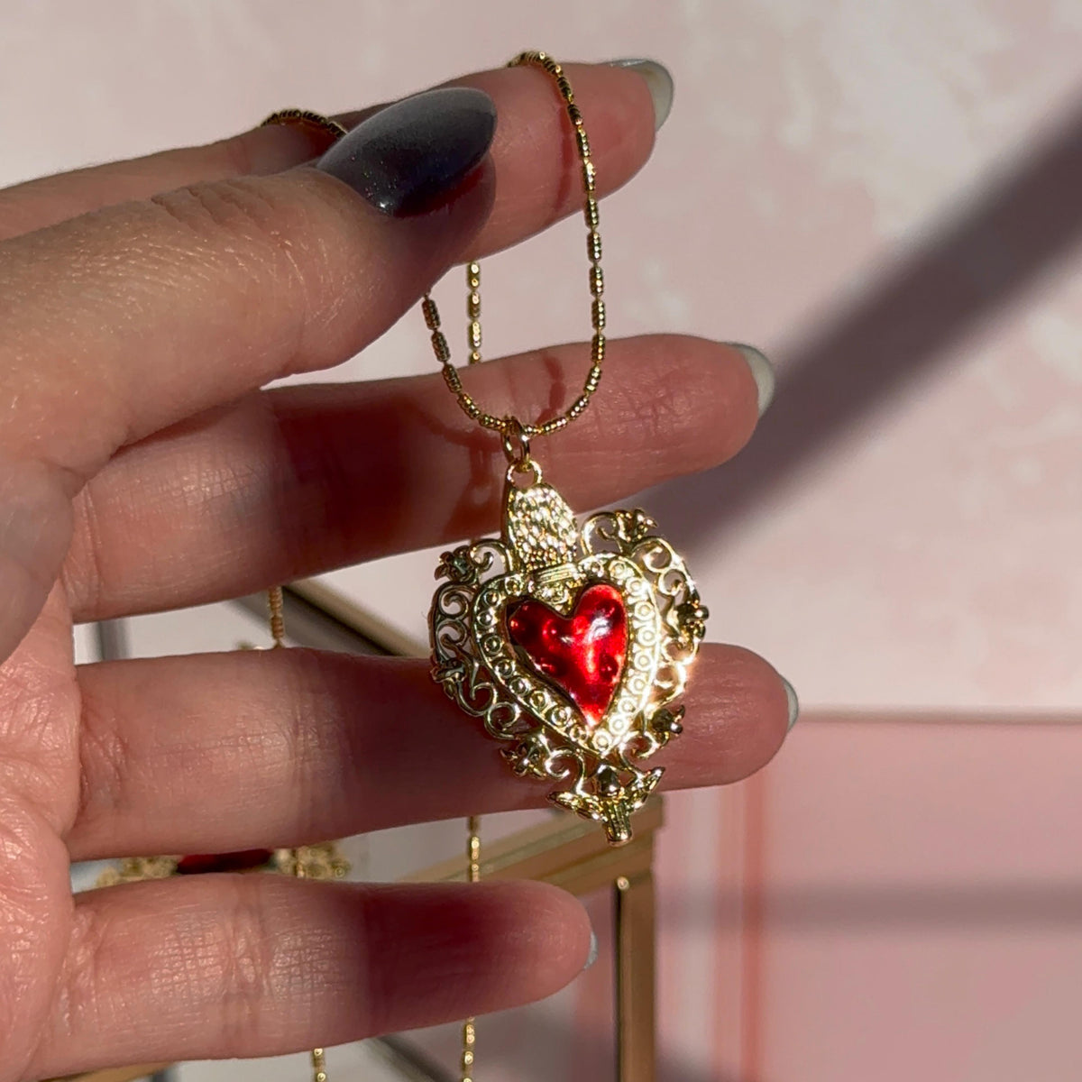 Collar Corazón Detente Rojo