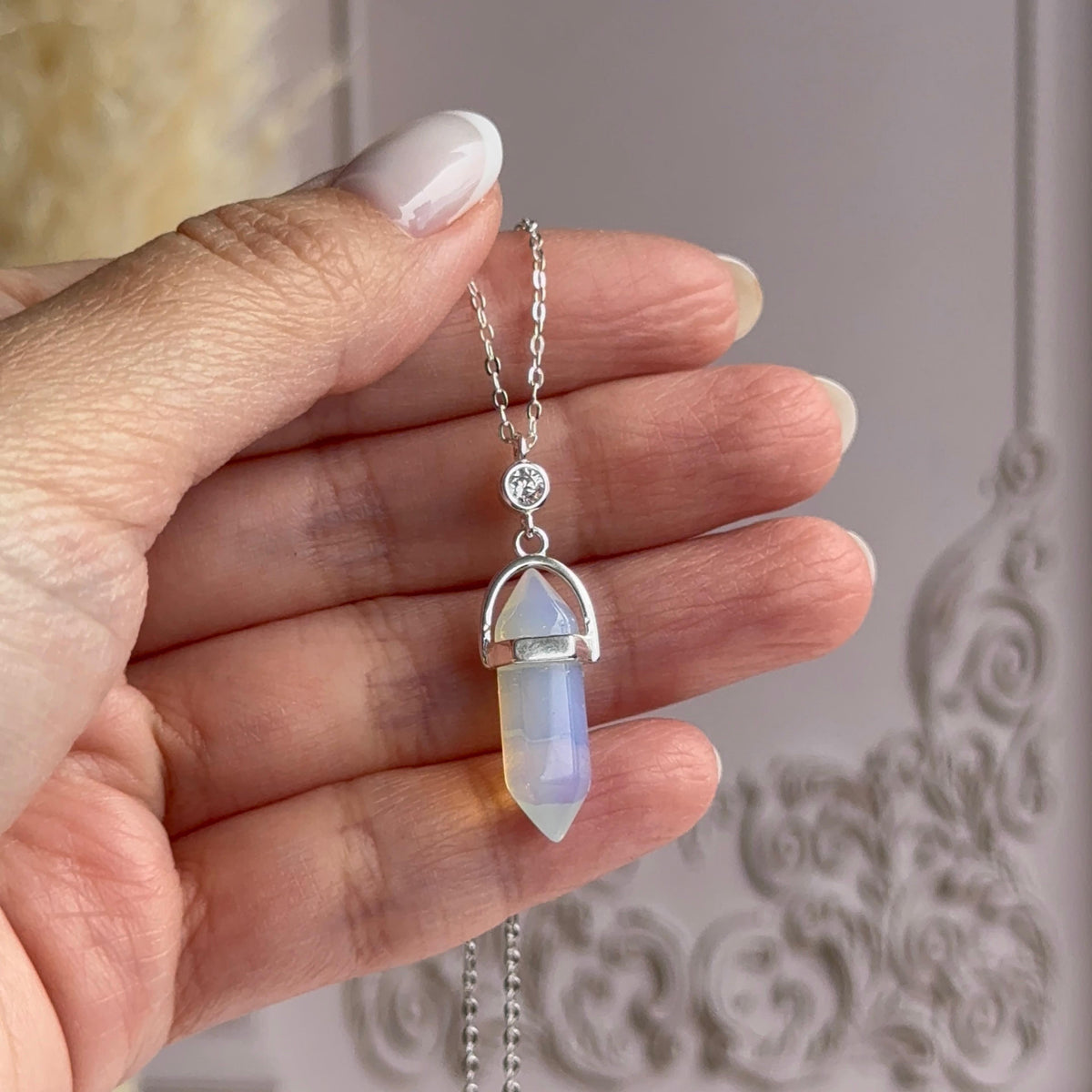 Collar Piedra Luna y Circón Plata 925