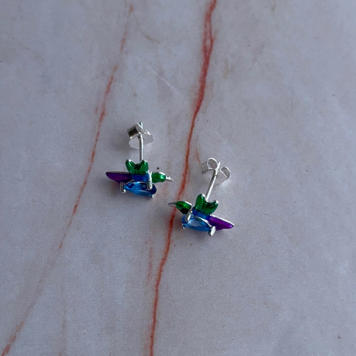 Aros Colibrí Plata 925