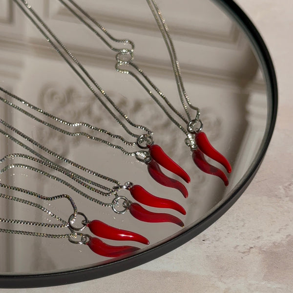 Collar Ají Cornicello - Baño de Plata