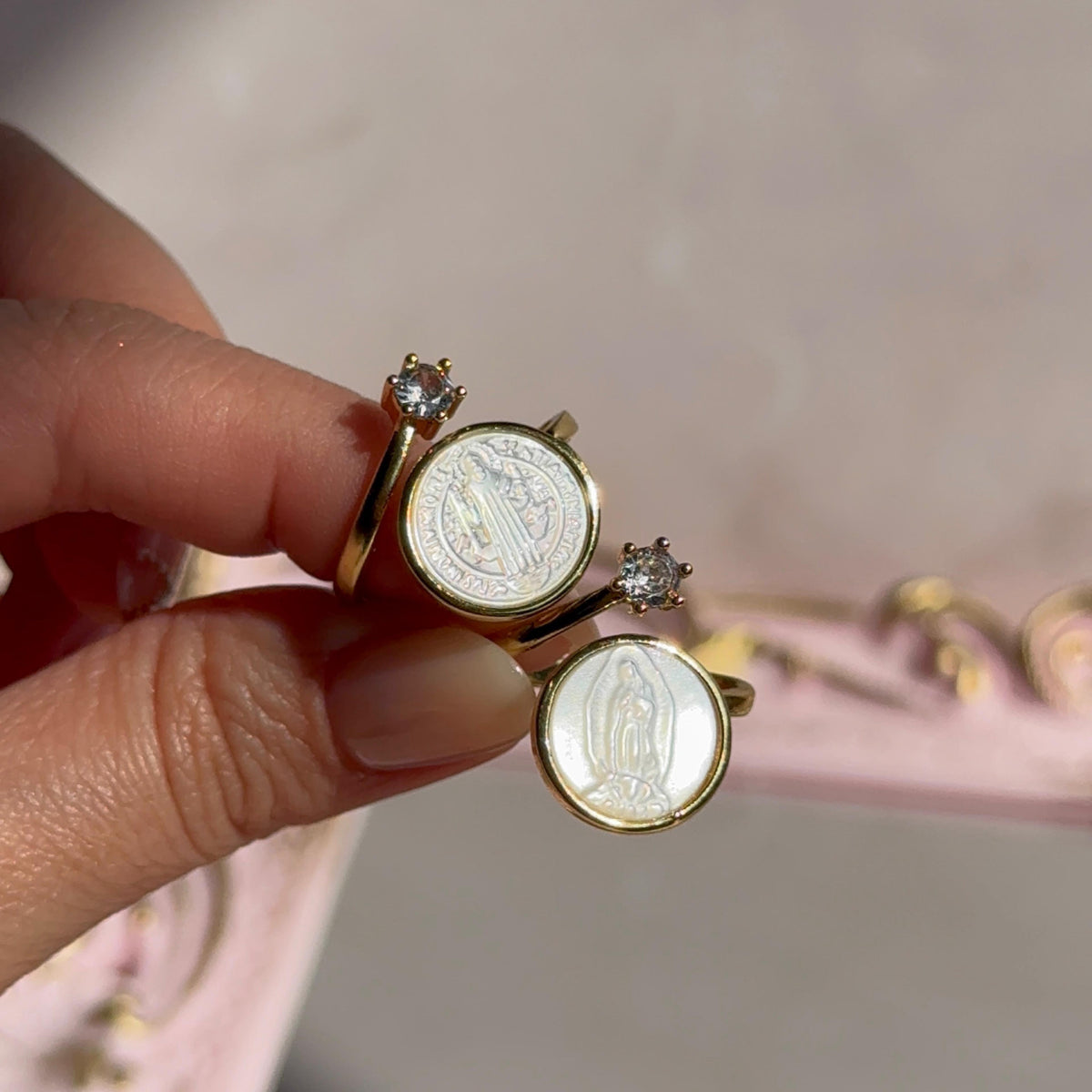 Anillo Nácar San Benito - Virgen de Guadalupe
