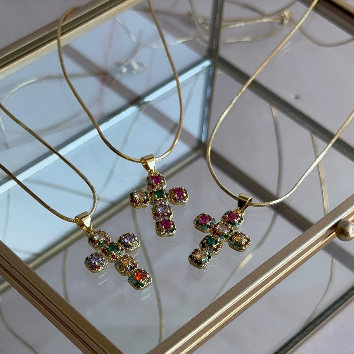 Collar Cruz Circones Multicolores