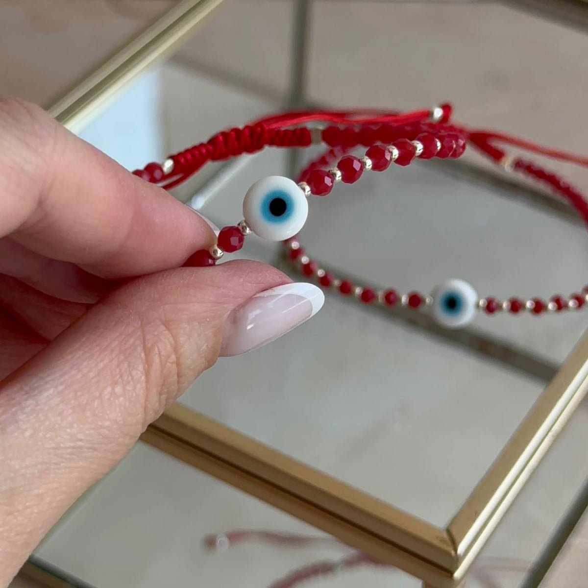 Pulsera Roja con Ojo Turco Plata 925