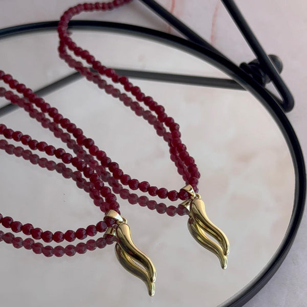 Collar Ágatas con Ají Cornicello