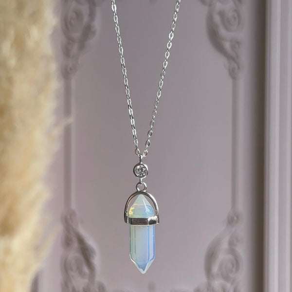 Collar Piedra Luna y Circón Plata 925