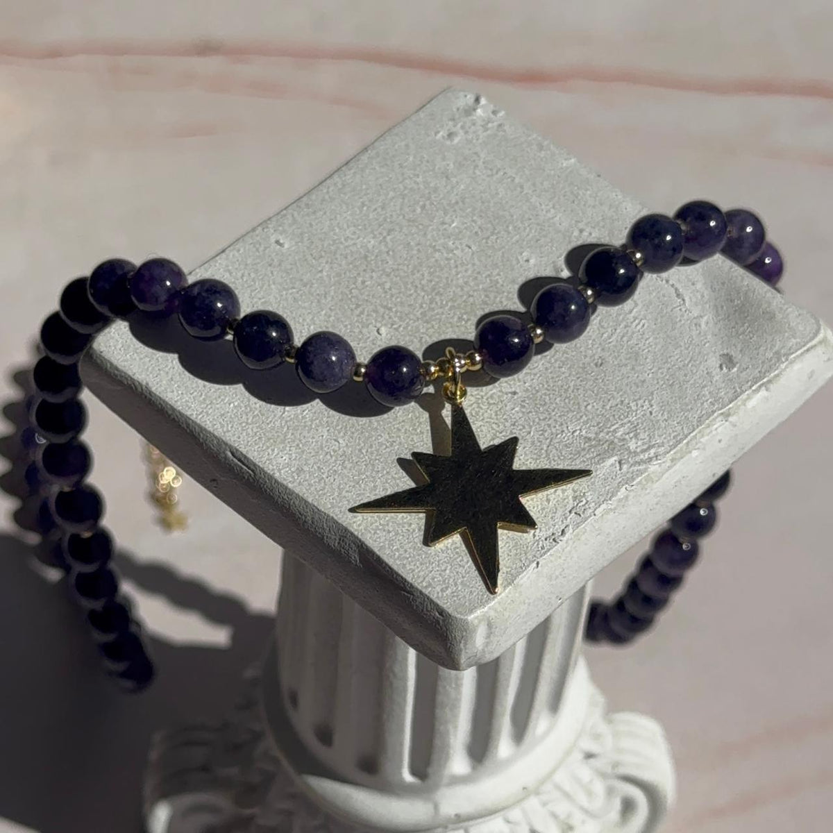 Collar Ágata Amatista Estrella Fugaz
