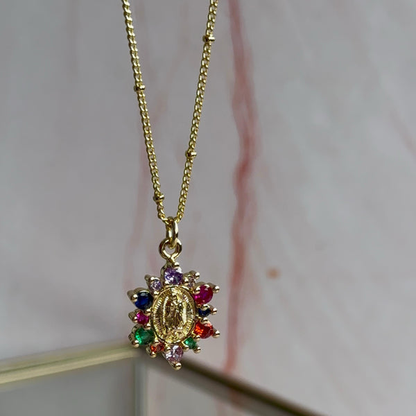 Collar Virgen de Guadalupe Circones de Colores