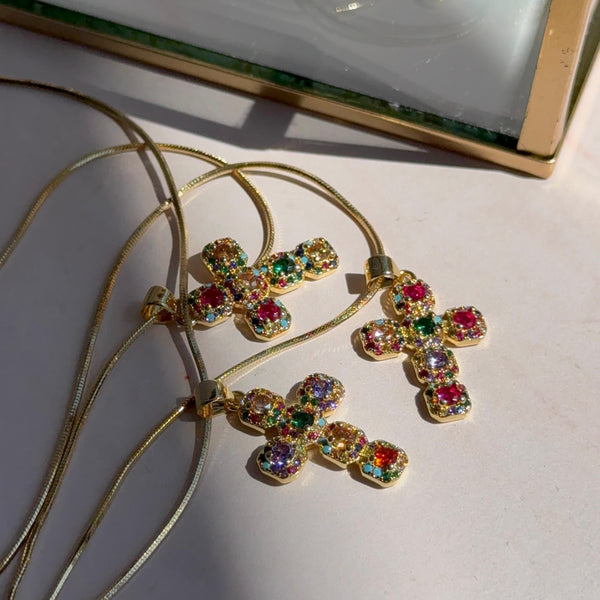 Collar Cruz Circones Multicolores
