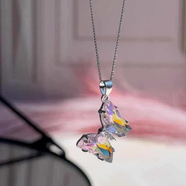 Collar Mariposa Cristal Tornasol