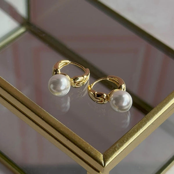 Aros Argolla Perla - Simple