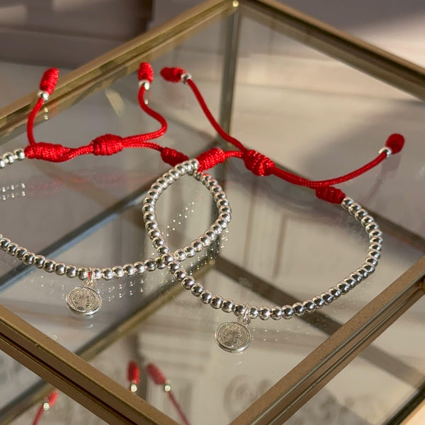 Pulsera Roja Balines con San Benito