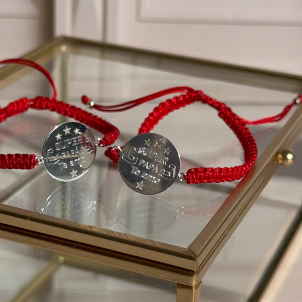 Pulsera Roja "Super Papá, Te Amo"