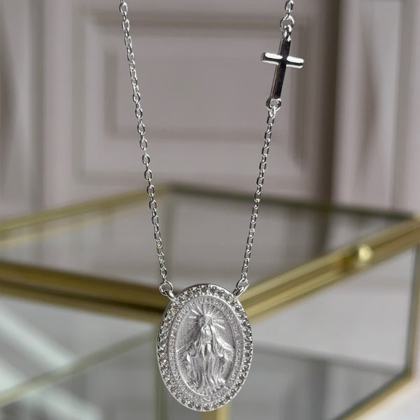 Collar Virgen de los Milagros y Cruz