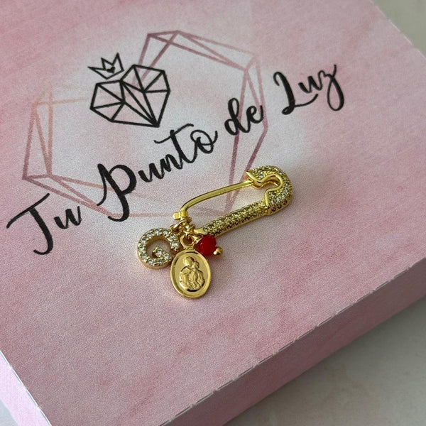 Prendedor Virgen del Carmen con Letra Personalizada