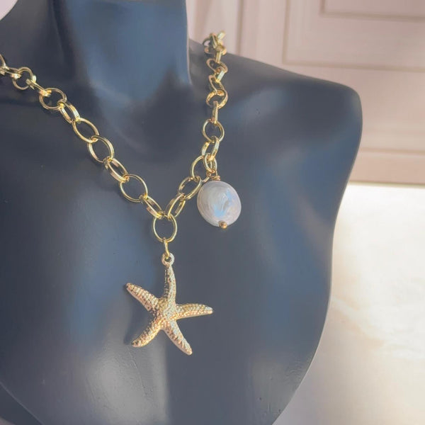 Collar Estrella de Mar con Perla Nácar
