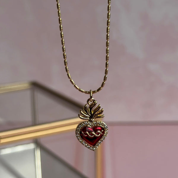 Collar Corazón Detente Rojo