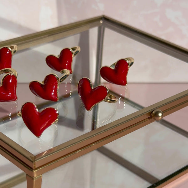 Anillo Corazón Rojo