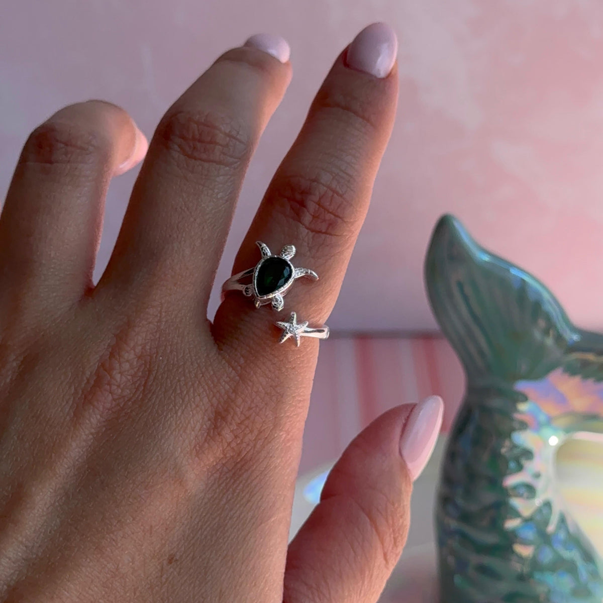 Anillo Tortuga y Estrella de Mar