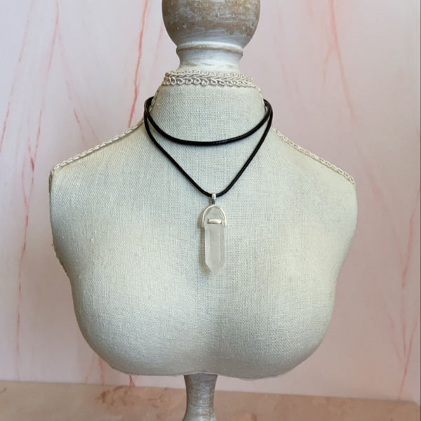 Collar Choker Doble Cuarzo Cristal Plata 925