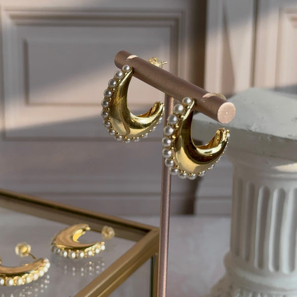 Aros Argolla Gota Perlas