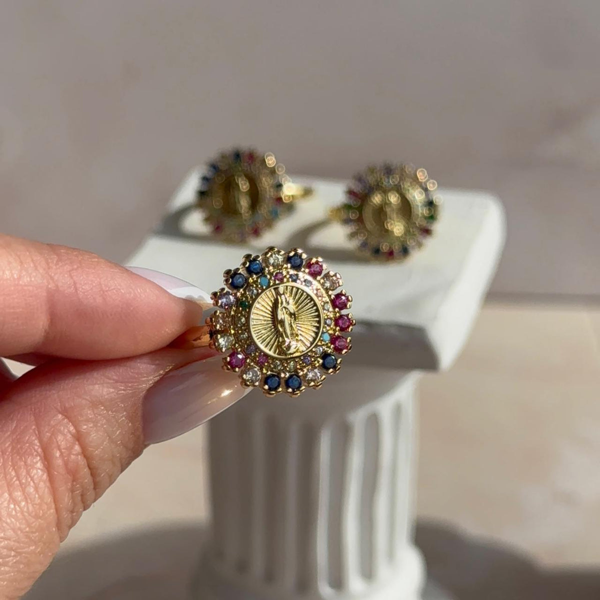 Anillo Circones de Colores Virgen de Guadalupe