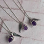 Collar Cuarzo Amatista y Alita