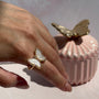 Anillo Mariposa Nácar y Circones