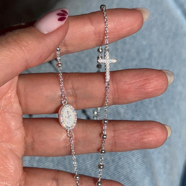 Collar Rosario Virgen y Cruz