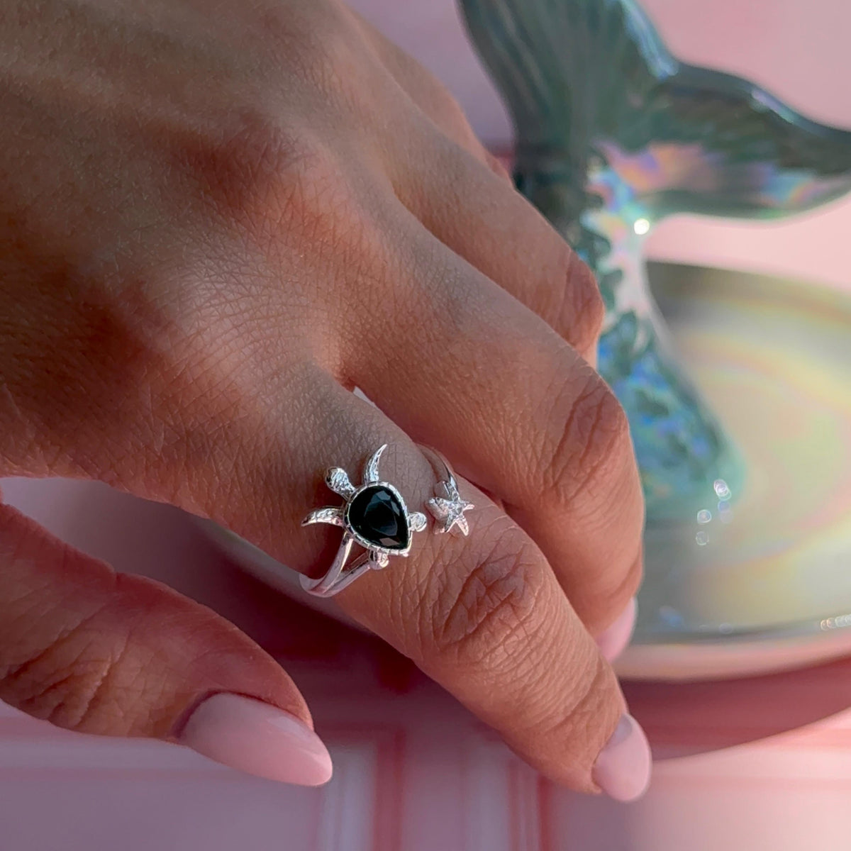 Anillo Tortuga y Estrella de Mar