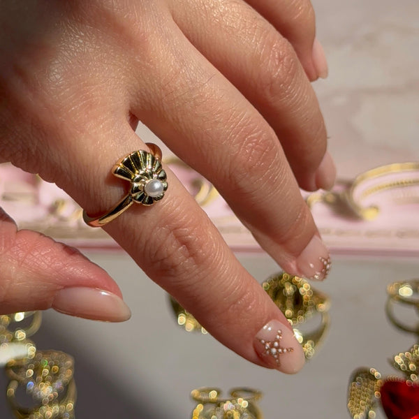 Anillo Caracola con Perla