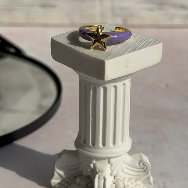 Anillo Estrella - Morado y Rosa