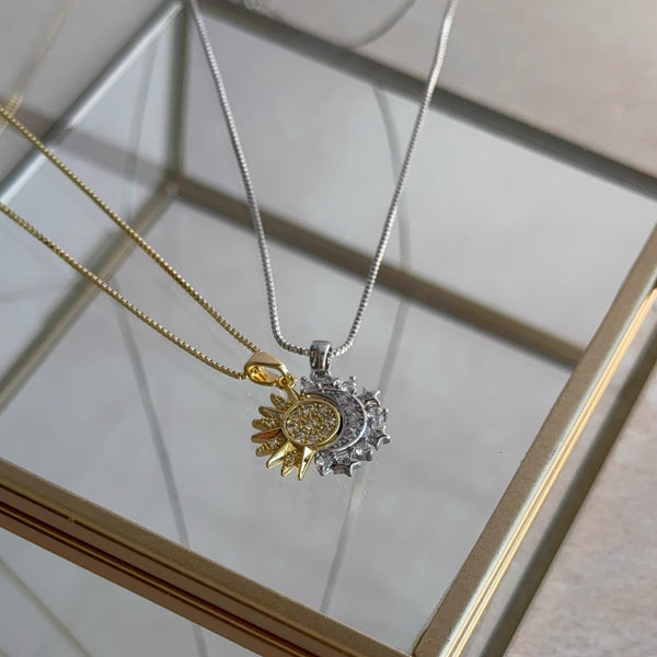 Set Collar Imán Sol y Luna