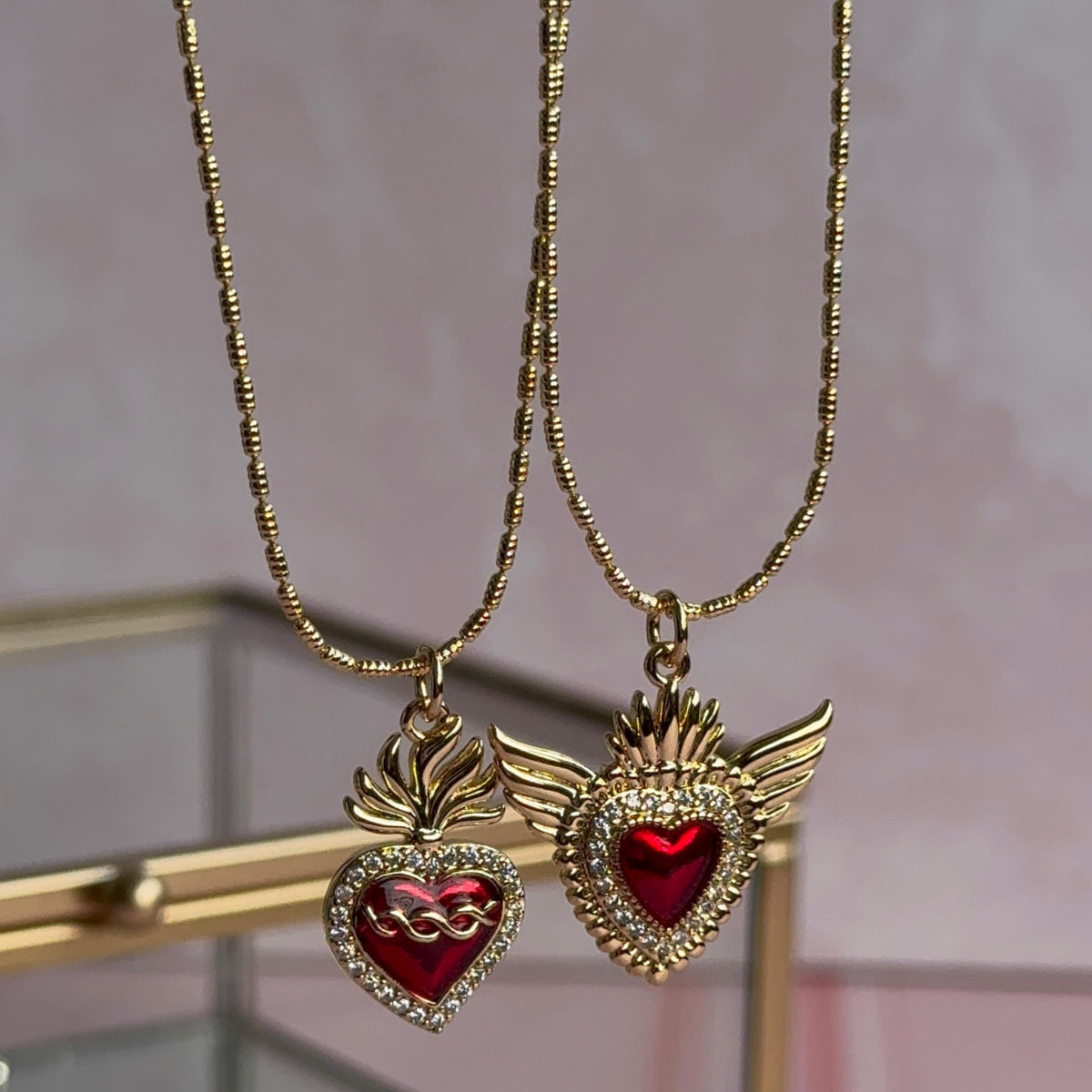 Collar Corazón Detente Rojo