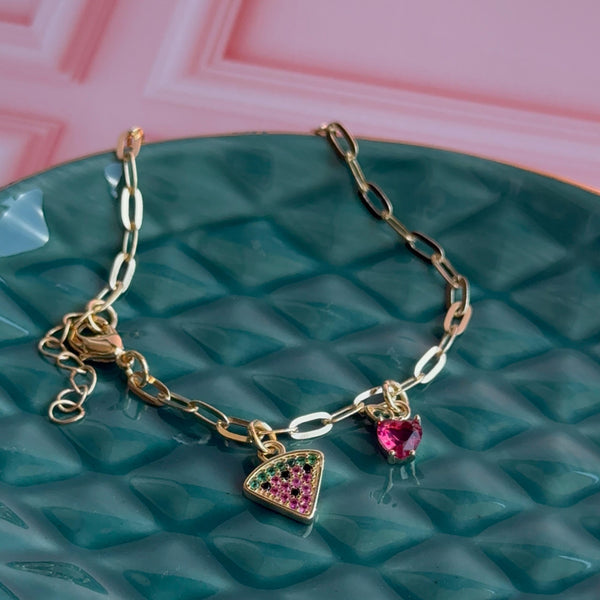 Pulsera Sandía Baño de oro
