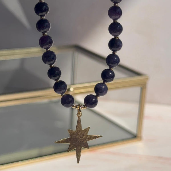 Collar Ágata Amatista Estrella Fugaz